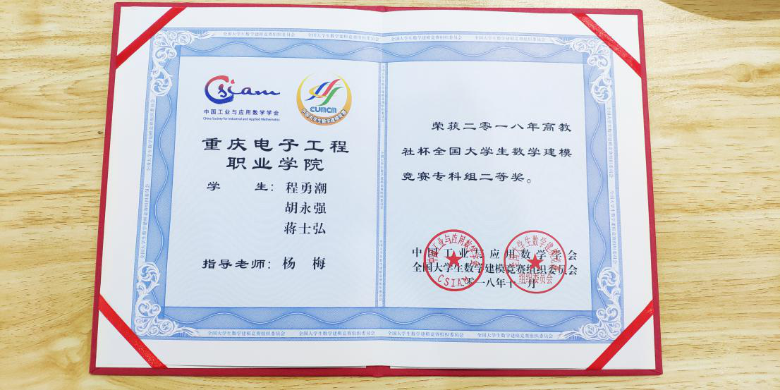 图 2:全国二等奖获奖证书